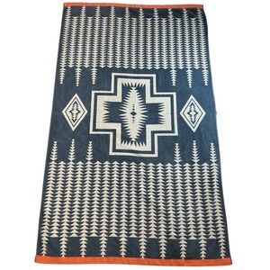 Pendleton Jacquard Spa Beach Towel 40x66 Oversized Cotton Chief Joseph Grey